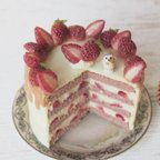 作品ハリネズミ　アールグレイミルクティー×いちごのケーキ🍓