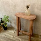 作品木製　サイドテーブル  北欧　古民家風　ディスプレイラック　ソファテーブル　ブラウン