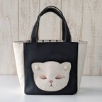 作品おすましcat tote（B＆W）