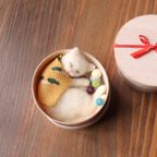 作品送料400円★小箱ねこ　端午　Φ10cm