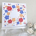 作品インテリアアート/立体的な絵の具/花/アクリル絵具