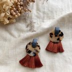 作品leopard circle tassel pierce or earring