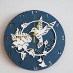 作品【新作】青空の鳥時計　掛け時計　木製　静音時計　スイープ式　