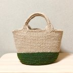 作品【春の新作】麻ひもバッグ　緑