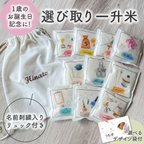 作品【お名前刺繍リュック付】えらびとりが出来る一升米　※一升餅の代わりにおすすめ！