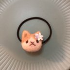 作品茶白ねこのヘアゴム