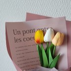 作品チューリップの花束💐　ブーケ　結婚式　花束贈呈　退職祝い