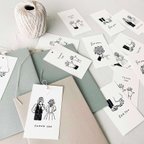 作品【 ウェディング カードタグ 】 イラスト 6種 カードタグ 30枚 ｜ 結婚式　ウェディング
