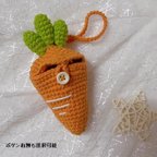 作品SALE！！〈受注製作〉にんじんのイヤホンケース  ミニミニ野菜　 毛糸のポーチ