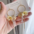 作品yellow flower long earring