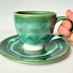 作品【再販】エメラルドグリーンのコーヒーカップ
