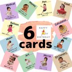 作品【データ】正方形 顔写真付き選び取りカード5枚＋1st birthday card付き　1歳 誕生日　選び取り