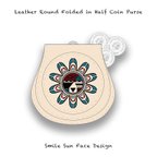 作品Leather Coin Purse / Smile Sun Face Design 001