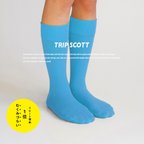 作品【靴下 青】フィット感抜群 キナリノ掲載 「TRIP SCOTT」TYPE/S-01 Light Blue 速乾 丈夫 カラーソックス 水色 ギフト 長持ち ギフト プレゼント