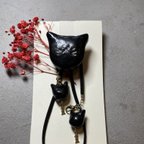 作品【オーブン陶土】クロネコのマスクコード