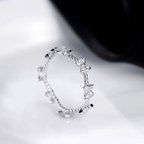 作品シルバー925   華奢　リボン　ウェーブ　リング　指輪　silver925 フリーサイズ　大きさ調整可能