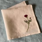 作品🌹世界でひとつの手刺繍🌹Sweet Rose 🌹ハンカチ🌹スカーフ🌹テーブルクロス🌹目隠し🌹ふろしき🌹リネンクロス🌹オトメゴコロ🌹