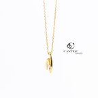 作品【CASTER jewelry】ねじれ　シンプルゴールドネックレス ジルコニア サージカルステンレス316L