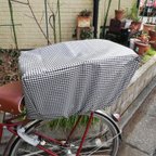 作品★完全防水★自転車かごカバー・Lサイズ【黒チェック】