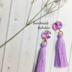 作品爽やか  紫陽花色のピアス＊イヤリング