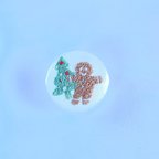 作品スマイルクッキーズ　ツリーの飾り付け　🎄　刺繍　くるみボタン　ブローチ　マグネット　ヘアゴム　クリスマス　ジンジャークッキー