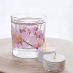 作品❀ 桜のジェルキャンドルホルダー❀【桜の香りのティーライトキャンドル、LEDライト付き/母の日ラッピング可】