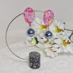 作品【アレルギー対応】【送料無料】艶花のイヤリングmini☆ピンク☆レジン