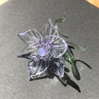 作品結晶花-パープル- (オブジェ)  ガラス