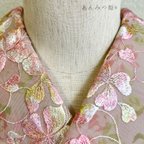 作品洗える刺繍半衿  つやつやのお花