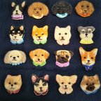 作品セミオーダー犬刺繍ブローチ