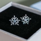 作品ピアス　sv925シルバー❆雪の華ピアス キレイめ°˖✧