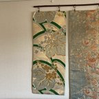 作品お雛様・お節句に　金銀糸駒刺繍袋帯リメイク　タペストリー　お部屋のアクセント　風水に　