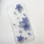 作品紫陽花スマホケース 紫陽花iPhoneケース 押し花スマホケース 押し花iPhoneケース