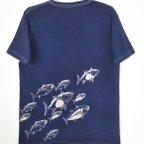 作品型染めLサイズお魚Tシャツ (男女兼用) ～マグロ&カサゴ～