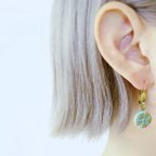 作品ヴィンテージガラスボタン ピアス vintage btn earrings <PE8-0420>