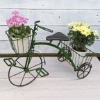 作品🚲お庭に存在感♡アイアン自転車花台