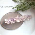 作品紫陽花バレッタ10cm/purple