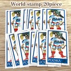 作品世界の切手~猫・A~20枚☆使用済み切手・海外切手