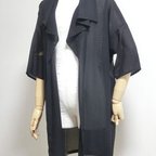 作品着物リメイク✿透かし模様がはいった黒地の紗羽織からのトッパージャケット
