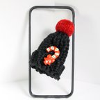 作品iPhone6/6s ちいさなニット帽がかわいい！ ケース カバー ブラック