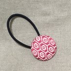 作品こぎん刺し風刺繍ヘアゴム