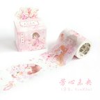 作品SALE!🌸桜色　和風少女のマスキングテープ　和紙  FXWY