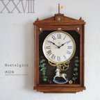 作品【送料無料】NOSTALGICO #028 レトロな掛け時計　Mサイズ 手作り品 アンティーク調 木製　インテリア