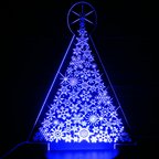 作品☆光る16色 雪結晶クリスマスツリー （ブラック）LEDルームライト リモコン フロアライト