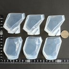 作品【ハンドメイド資材】レジン用鉱石モールド2種類6個セット 透明シリコーン樹脂製 大型