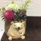 作品 花いっぱいのハリネズミ