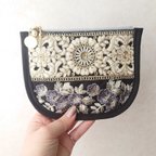 作品刺繍リボンのPERAPERAティッシュポーチ