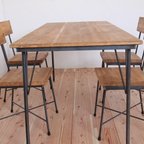 作品【送料無料】【セット割引】PINE DINING TABLE SET(テーブル1500、木材椅子4脚)
