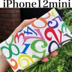 作品iPhone12miniケース　手帳型　おしやれ　数字　ブラック　メンズ　レディース　かわいい　かっこいい　手帳型スマホケース　カード収納　モダン　オシャメン　オシャレ女子