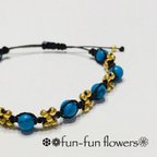 作品fun-fun flowers*ターコイズブルー＆ゴールド